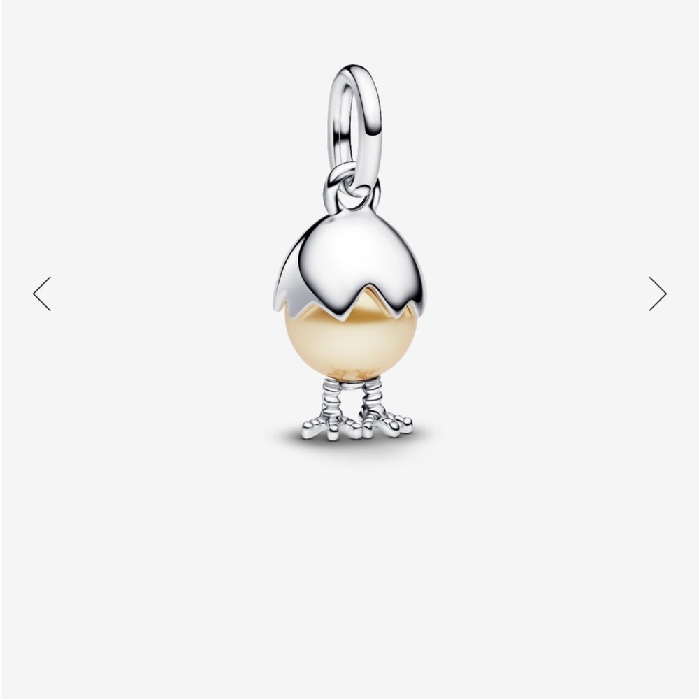 Pandora Silver and Cream Egg Charm - Picture 4 of 7